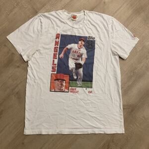 Homage Topps Mike Trout Los Angeles Angels T-Shirt Mens XL MLB Baseball Card Tee